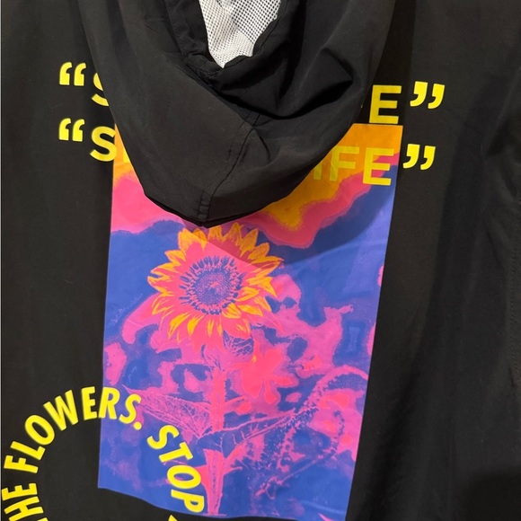 Brooklyn Cloth Black Windbreaker with Purple and Yellow Accents - Picture 7 of 7